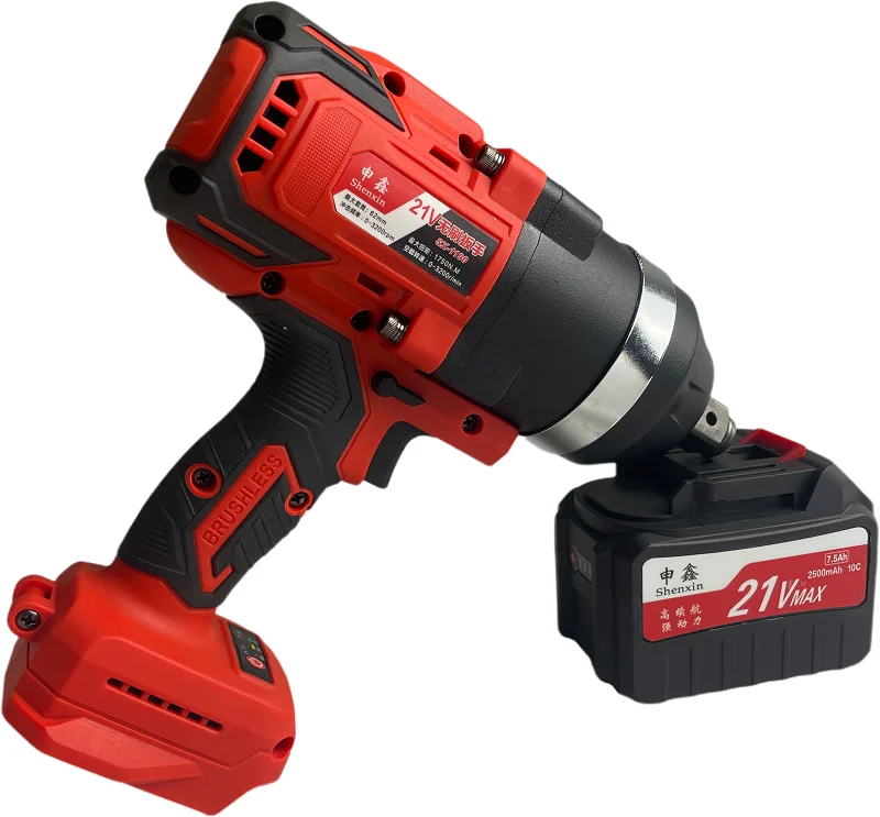 

Sengxin Industrial Grade 3/4 Impact Wrench 21V Electric Brushless Lithium Battery 1750N.m High Torque For Auto Repair