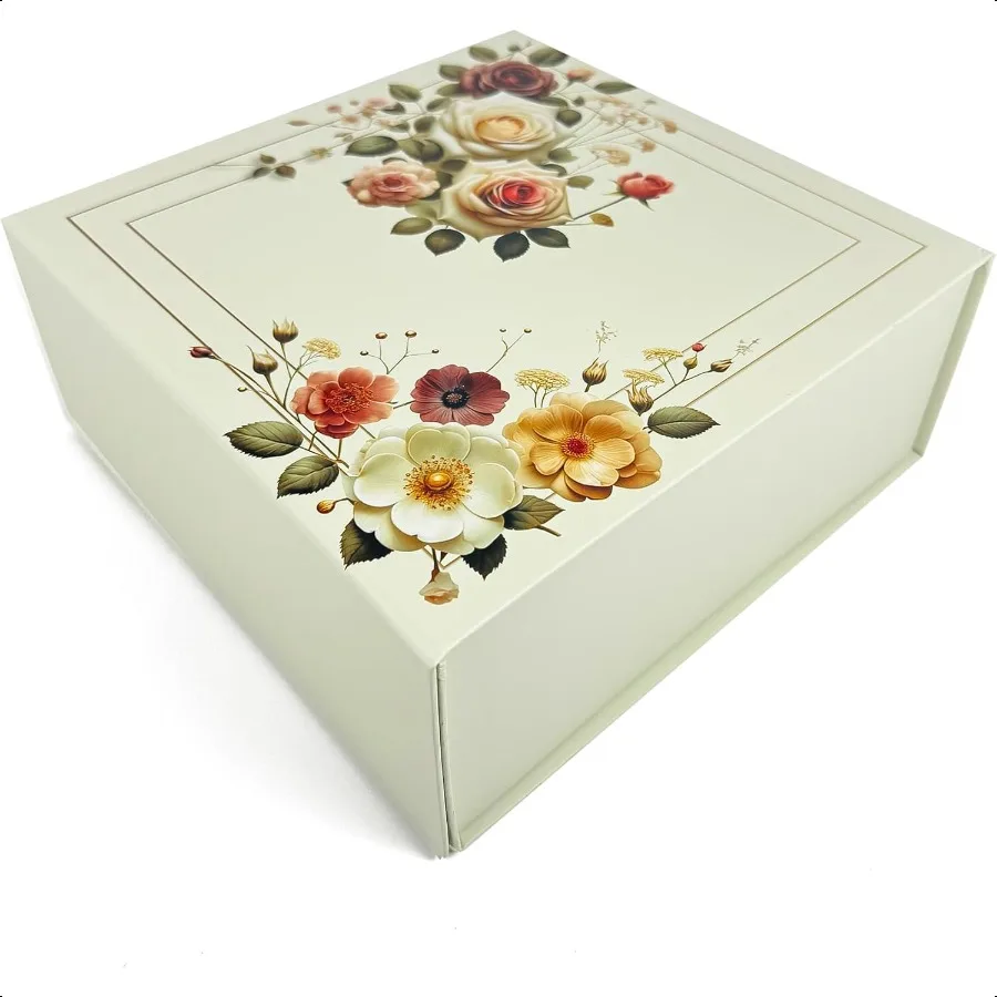 

Подарочная коробка с цветочным дизайном, 3 шт., 9,25x9,25x3,75 дюйма