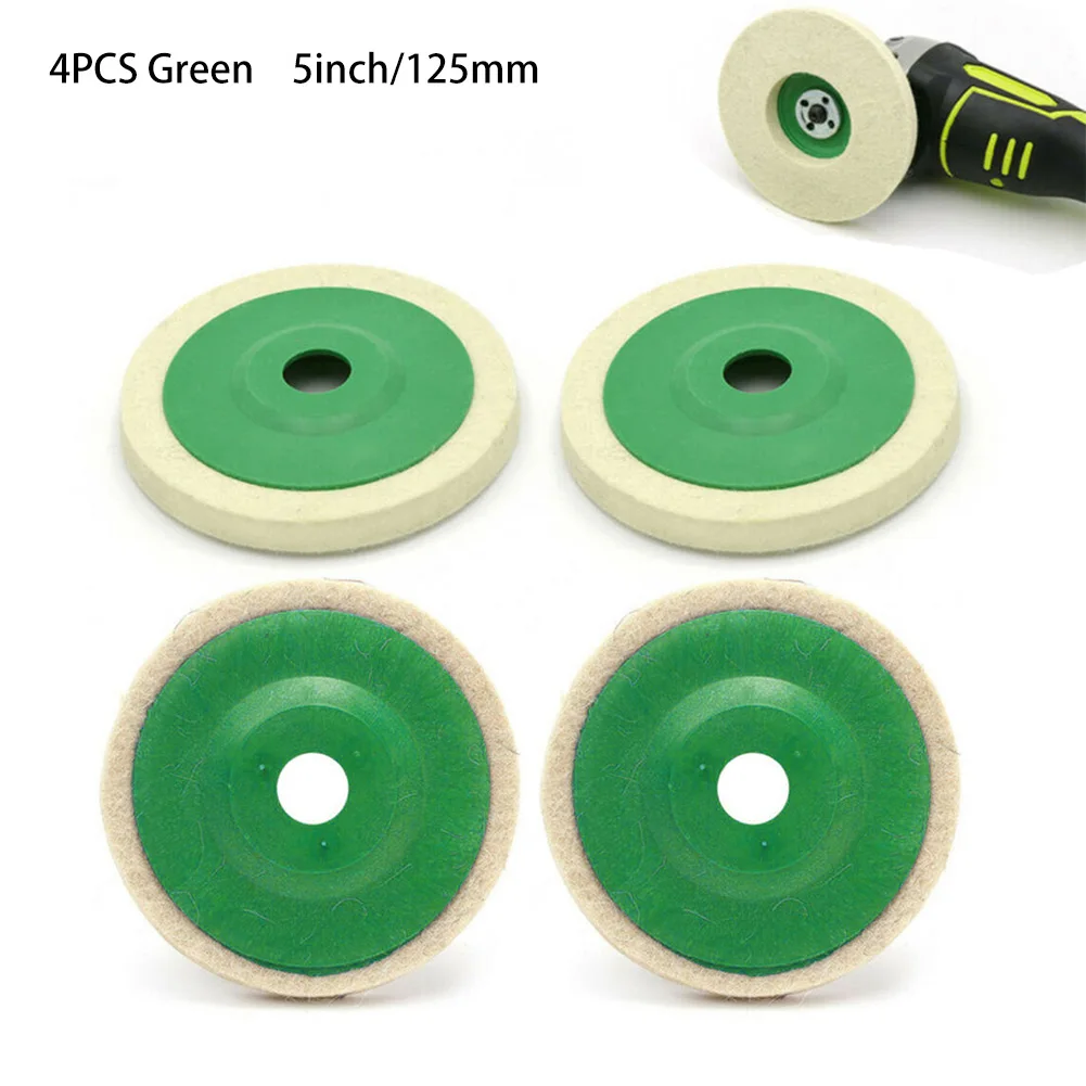 

4Pcs 125mm Wool Felt Polishing Grinding Wheel Pad Angle Grinder Buffing Wheels For Metal Marble Glass Ceramics Polishing Wheel