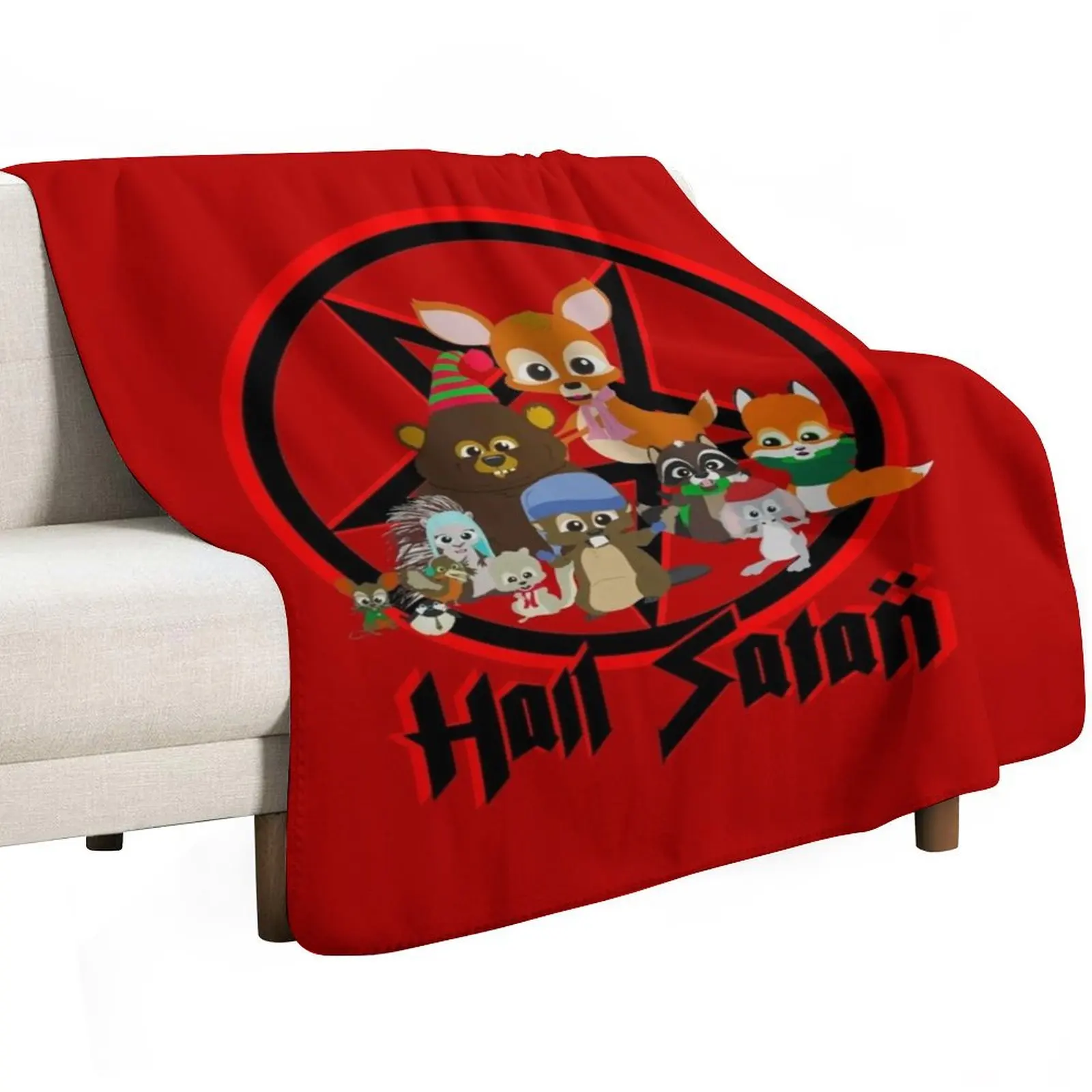 South Park - Woodland Critter Christmas - Hail Satan Throw Blanket Soft Plush Plaid Nap Flannel Fabric Softest Blankets