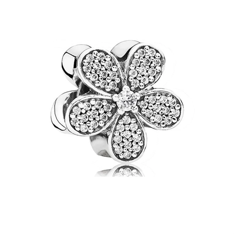 Sparkling Bow and Love Pentagonal Star Lines Openwork Exquisite Charm Bead Fit Original European Silver 925 Bracelet DIY Jewelry