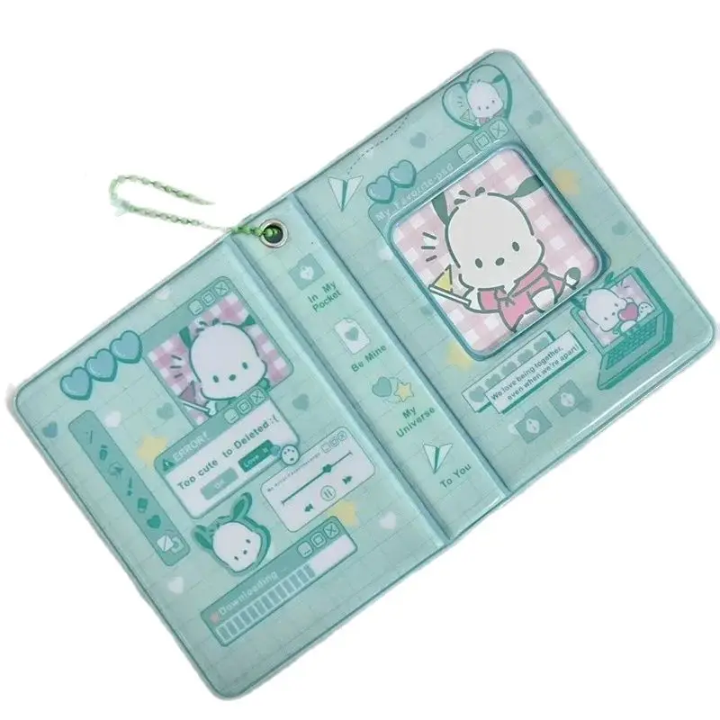 MINISO-Sanrio Hello Kitty ألبوم تخزين الصور ، Pochacco Kuromi ، حامل بطاقة Melody ، رابط بطاقة شاحنة Cinnamoroll pom ، 3"