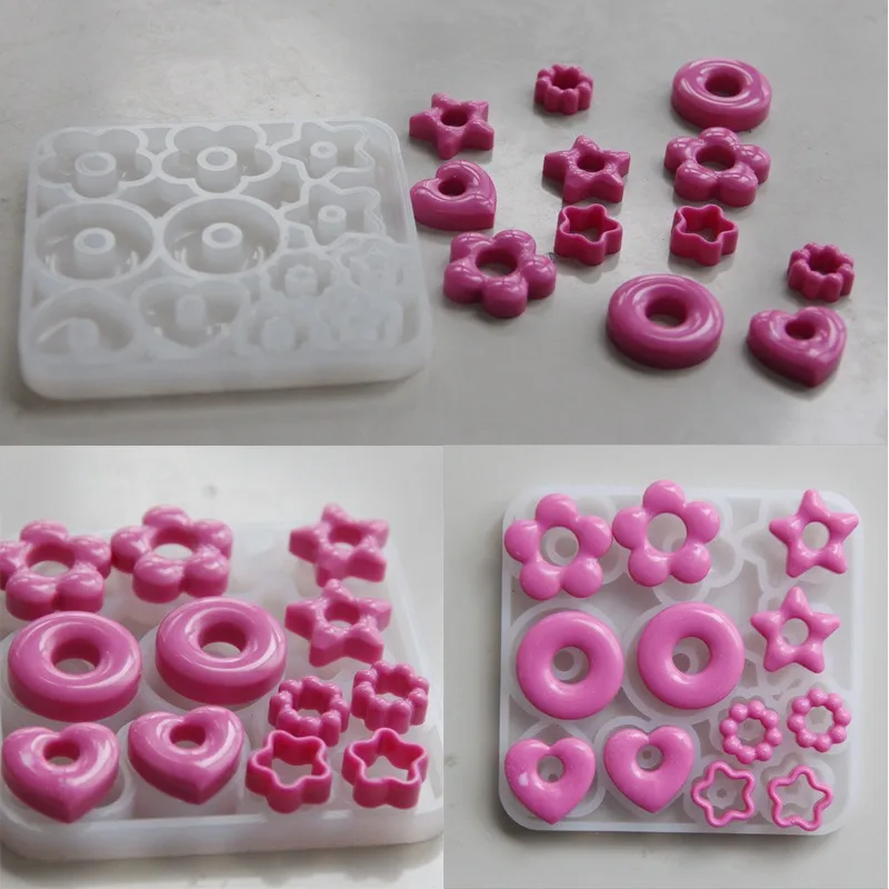 3D Multifuntional Jewelry Molds Pendant Earrings Resin Molds DIY Rings Star Love Flower Garlands Shape Earrings Silicone Molds