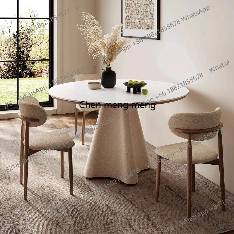 

E136 Chair Round Dining Table Modern White Design Living Room Dining Table Seats Indoor Conjuntos De Sala De Jantar Home Furnitu