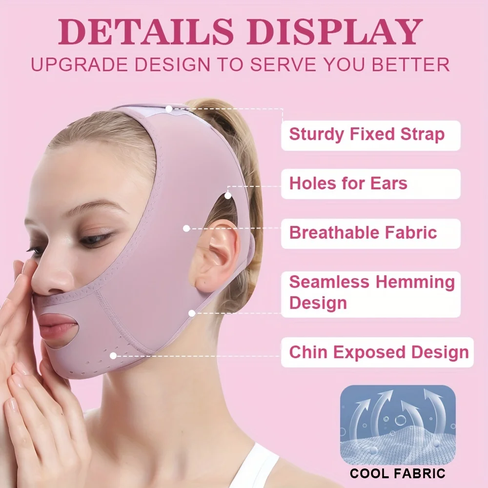 V-Face Ice Silk Sculpting Belt - Ultra-Thin & Breathable, Reusable Lifting Mask for Women & Men,Chin Lifting Care