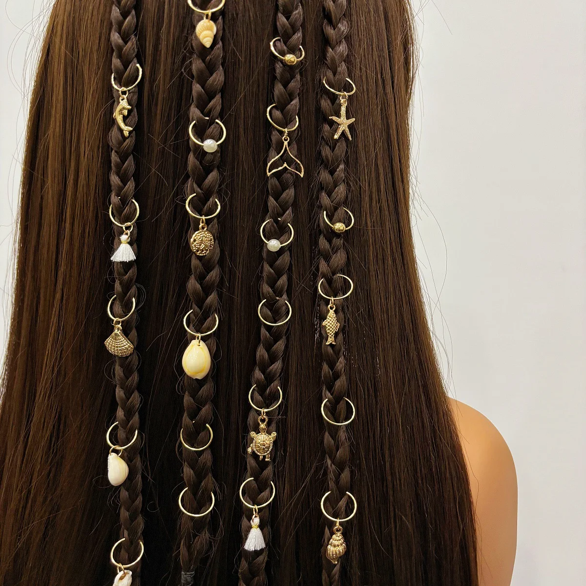 24 Pack Metal Hair Rings With Drops Punk Trendy Beach Vibe Sweet Cool For Small Braids Daily Use Non Slip