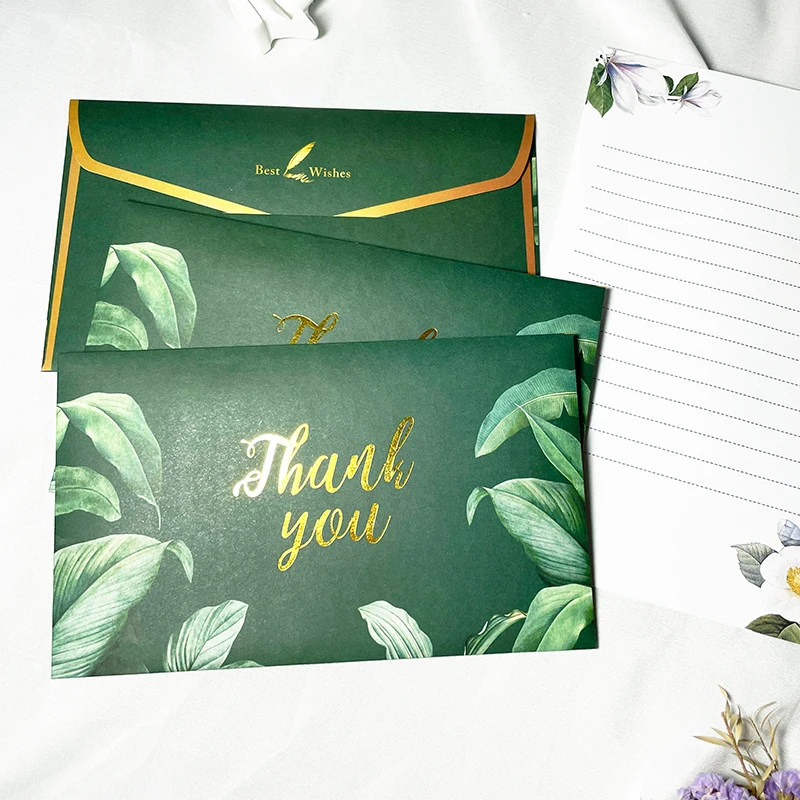 20pcs/lot Green Envelope High-grade Gratitude Small Business Supplies Postcards Envelopes for Wedding Invitations Stationery