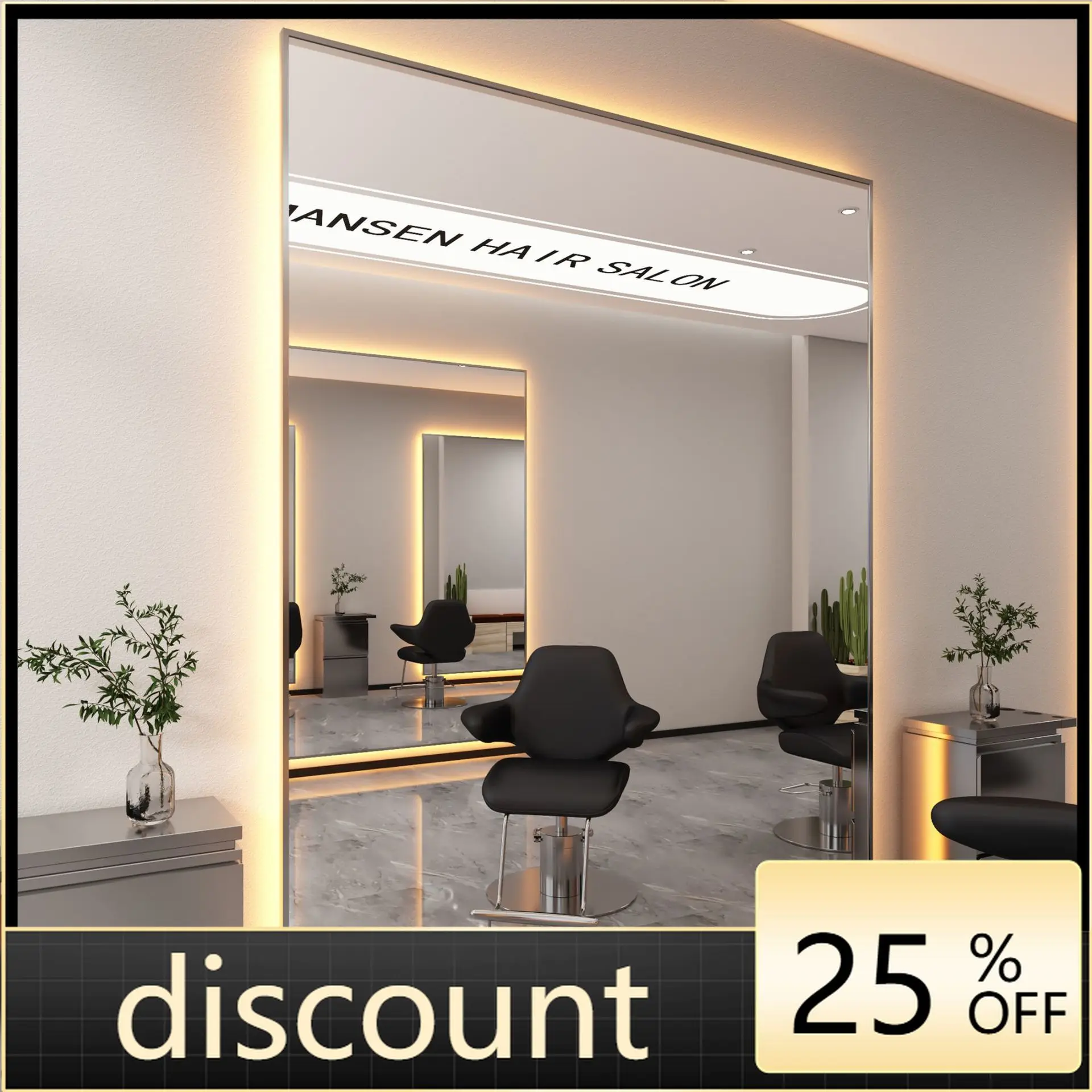 

LMM barber shop Internet celebrity mirror wall-mounted hair salon special smart mirror