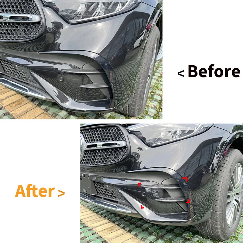 For Mercedes Benz GLC Class X254 GLC260 300 AMG 2023+ Car Front Bumper Grille Front Blade Splitter Air Vent Cover Wind Knife