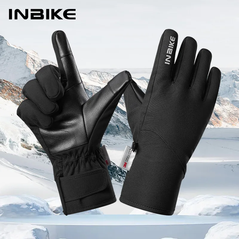 Waterproof Men’s Women’s Winter Cycling Gloves Thermal Touchscreen Ski Gloves for Running Outdoor Sports Gloves