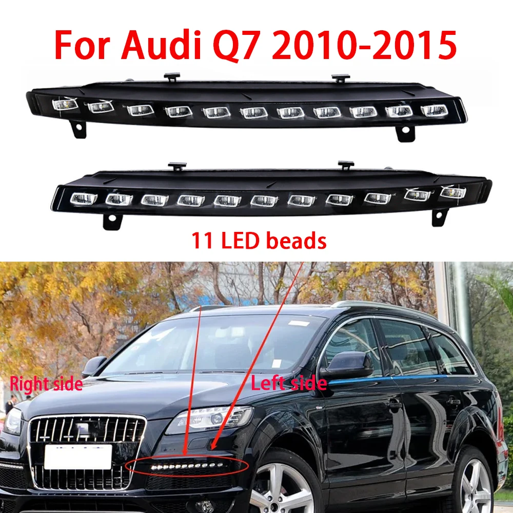 Fit For Audi Q7 2010 2011 2012 2013 2014 2015 DRL Turn Signal Lamps Running Lamps 11 LED Light 4L0953041E 4L0953042E Dynamic