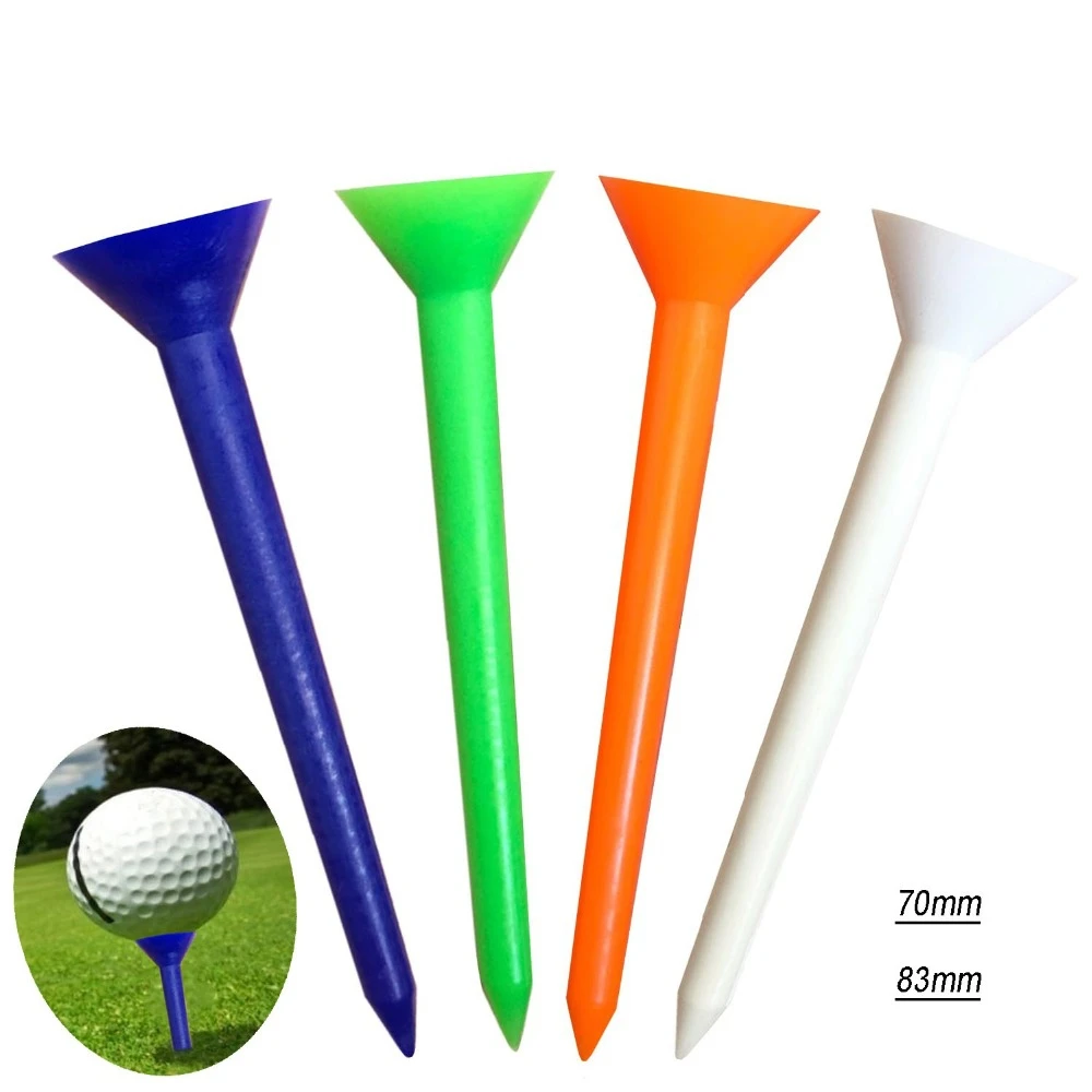 Grazie-t-shirt da Golf con tazza grande in plastica resistente, Tee infrangibile, riduce l'attrito, strumenti di aiuto per l'allenamento del Golf, 83mm, 70mm, 100 pezzi