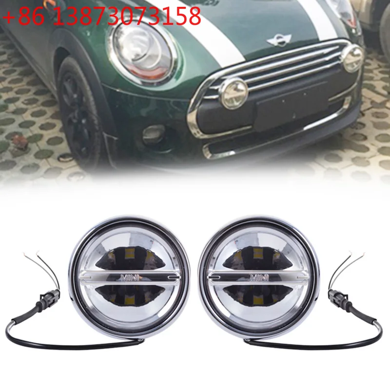 For BMW MINI Cooper LED Rally Driving Lights w/ Halo Style Daytime Running Lamps R55 R56 R57 R58 R60 R61