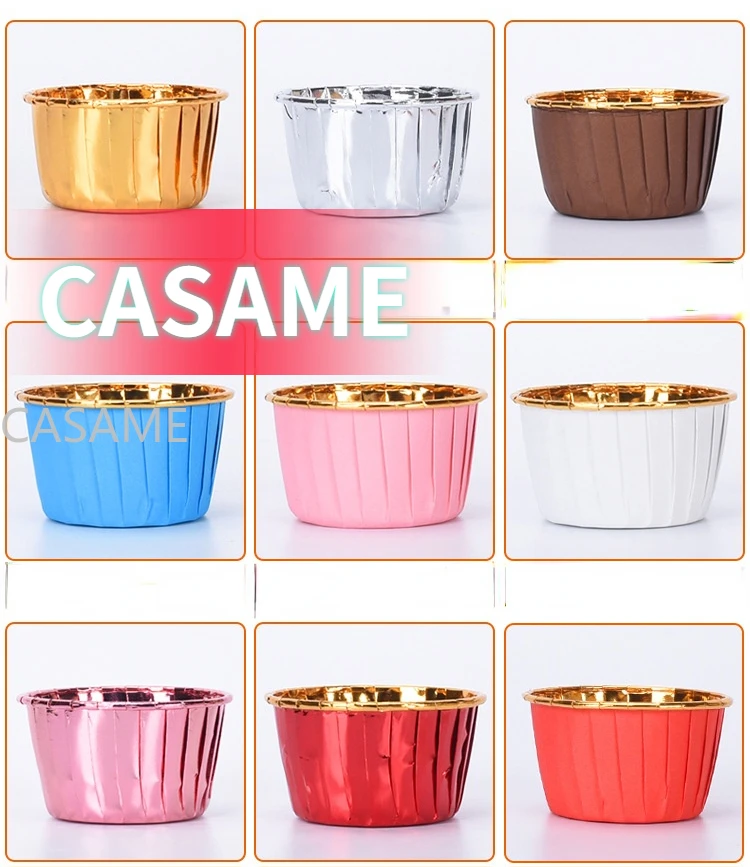 Mini Nut Cups Foiled gold Muffin Cupcake Liner Cake Wrappers Baking Cup Tray Case Cake Paper Cups Pastry Tools Party Supplies