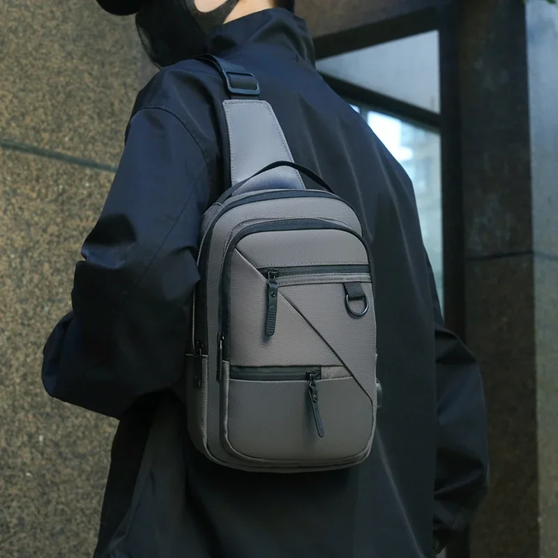 

Newest Cool Style Designer Brands Dating Leisure Men Casual Boys Oxford Cloth Crossbody Chest Bags With Big Pockets For Business