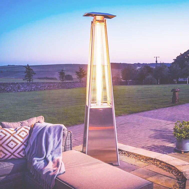 

Factory Supplier Stainless Steel Tower Propane Pyramid Real Flame Outdoor Patio Heaters
