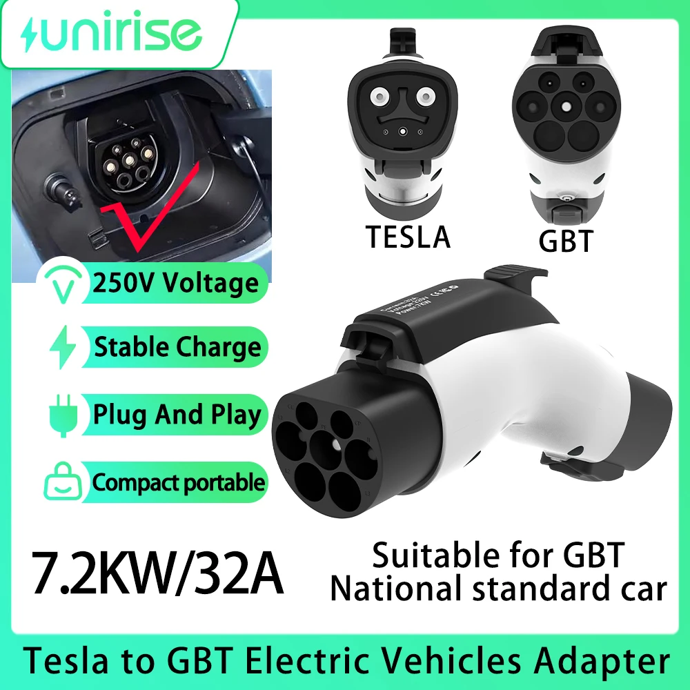 7.2kW EV Adapter NACS to GB/T 32A TS-NACS to GBT Car Charging Converter for Chinese Standard Electric Vehicles Connector Charger