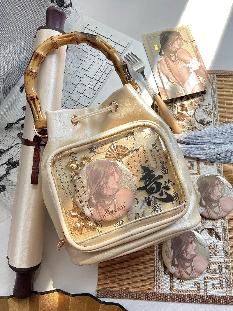 Bamboo Transparent Ita Tote Bag Chinese Style Bolsos Mujer Original Hand Bags Crossbady Sac Femme Youth Drawstring Bolso