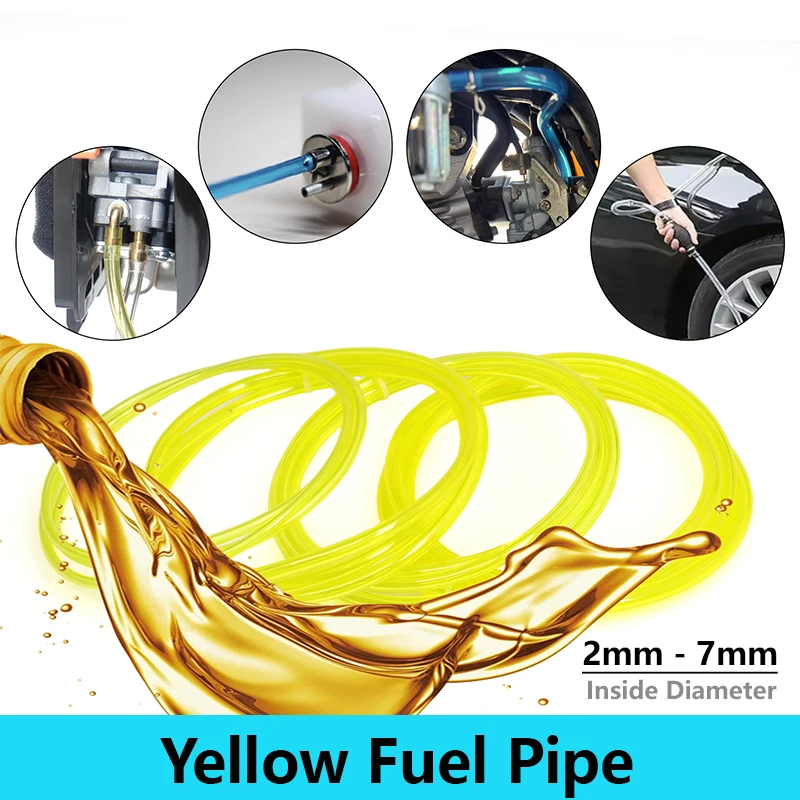 

2 - 20M Yellow Fuel Gas Hose ID 2mm 2.5mm 3mm 4mm 5mm 6mm 7mm Motorcycle Car Oil Resistant Flexible TPU Petrol Pipe Tubing