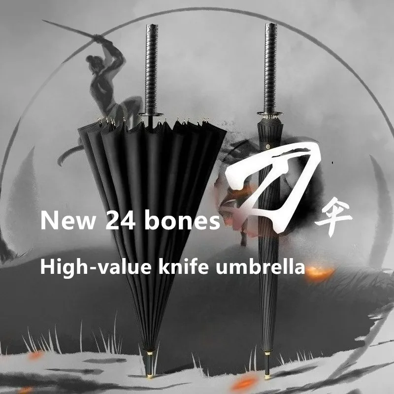 

Personality Creative Long Handle Sword Umbrella Men's Cartoon Advertising Straight Pole Ancient Style Samurai Sword Umbrella