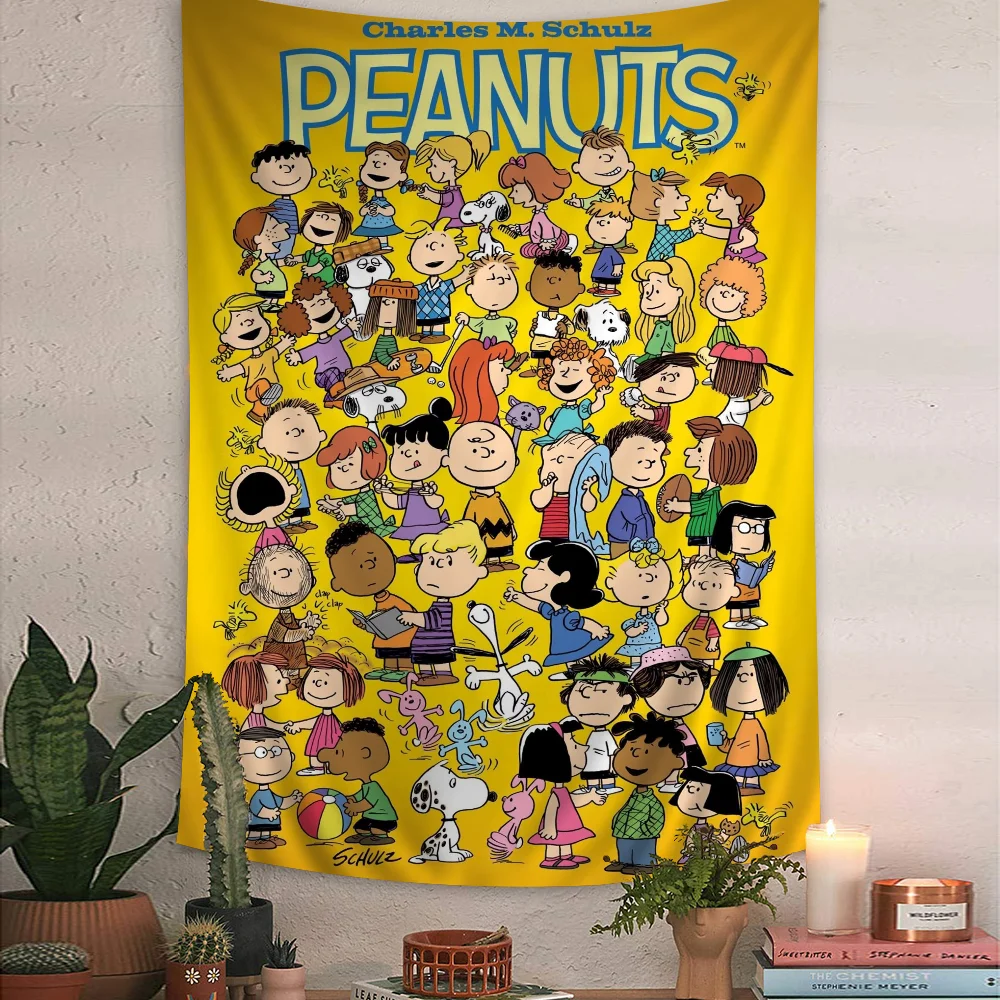 

S-SnoopyS Wall Tapestry Hanging Tarot Hippie Wall Rugs Dorm Wall Hanging Sheets