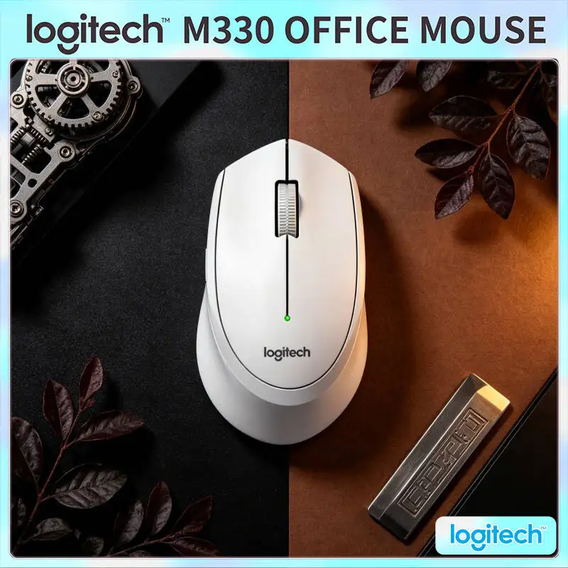 

Logitech M330 Wireless Mouse Silent Clicks 2.4GHz USB Receiver Ergonomic Shape Long-Lasting Quick for Desktop Laptop Home Desk