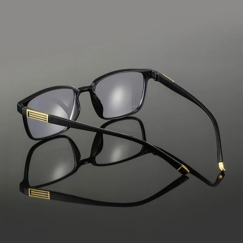 2Pcs Men's Rectangular Rivet Full-Rim Reading Glasses, Durable PC Frame & Lens, Perfect for Daily Commute and Business Use.