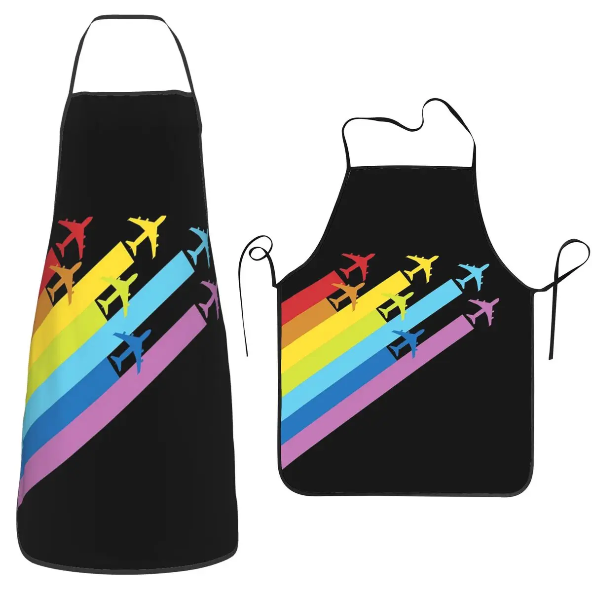 Rainbow Chemtrails For Airplanes Aviation Pilot Aprons Chef Cooking Tablier Bib Kitchen Cleaning Pinafore for Women Men Painting