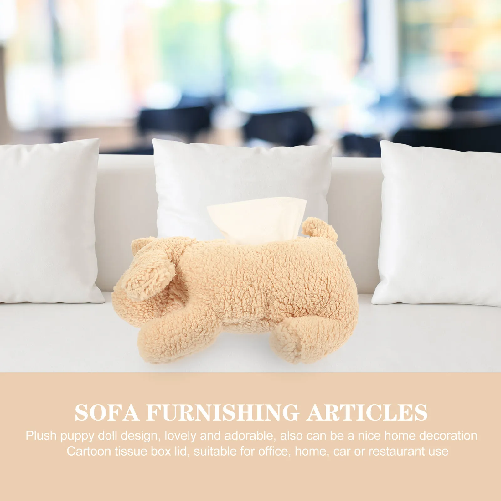 

Милый мультяшный чехол для коробки с салфетками в виде собаки, мягкий диспенсер для бумажных полотенец, для дома и автомобиля, очаровательное украшение, долговечный чехол для коробки с салфетками