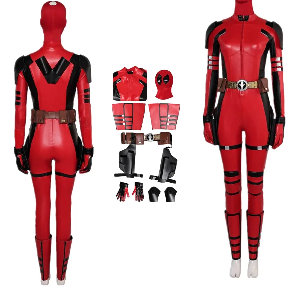 

Women Dead Cosplay Pool Wade Disguise Wilson Villain Costume Fantasia Jumpsuit Mask Outfit Fantasy Halloween Carnival Party Suit