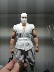 White 1/12 Ninja outfit  samurai clothes for 6