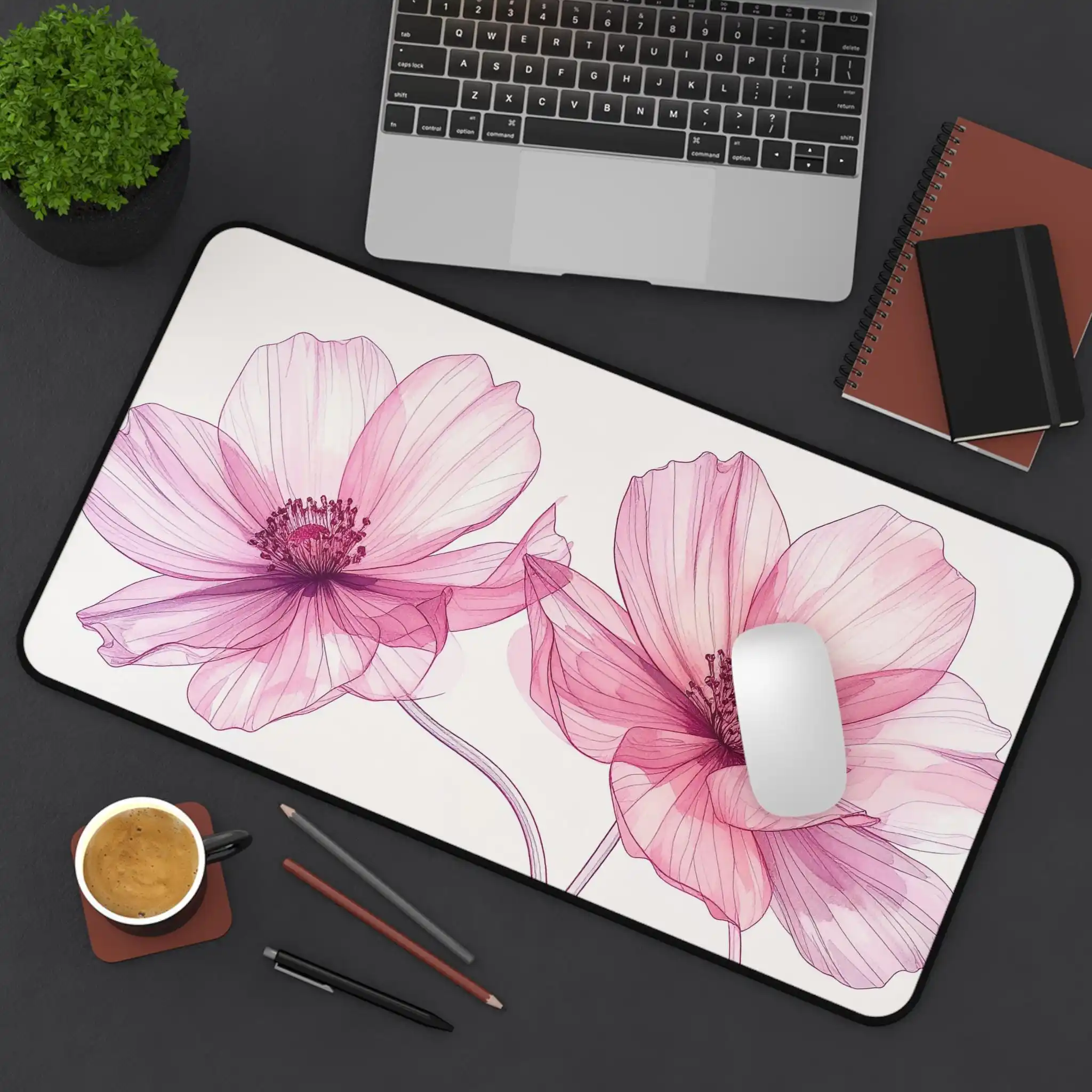 

Vibrant Pink Flower Mousepad, Non-slip and Waterproof Mouse Pad, Office Gaming Desk Decoration Mat,the Perfect Gift for Friends.