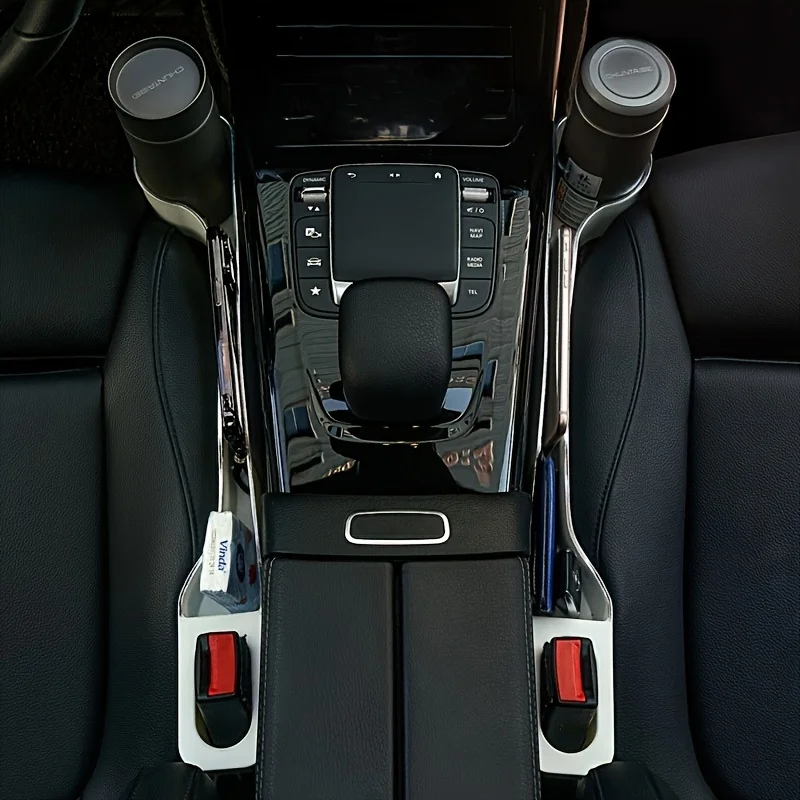 1 زوج مقعد السيارة الفجوة التوصيل قطاع الجانب التماس مقعد السيارة الفجوة حشو المنظم صندوق تخزين لتنظيم تخزين الملحقات الداخلية