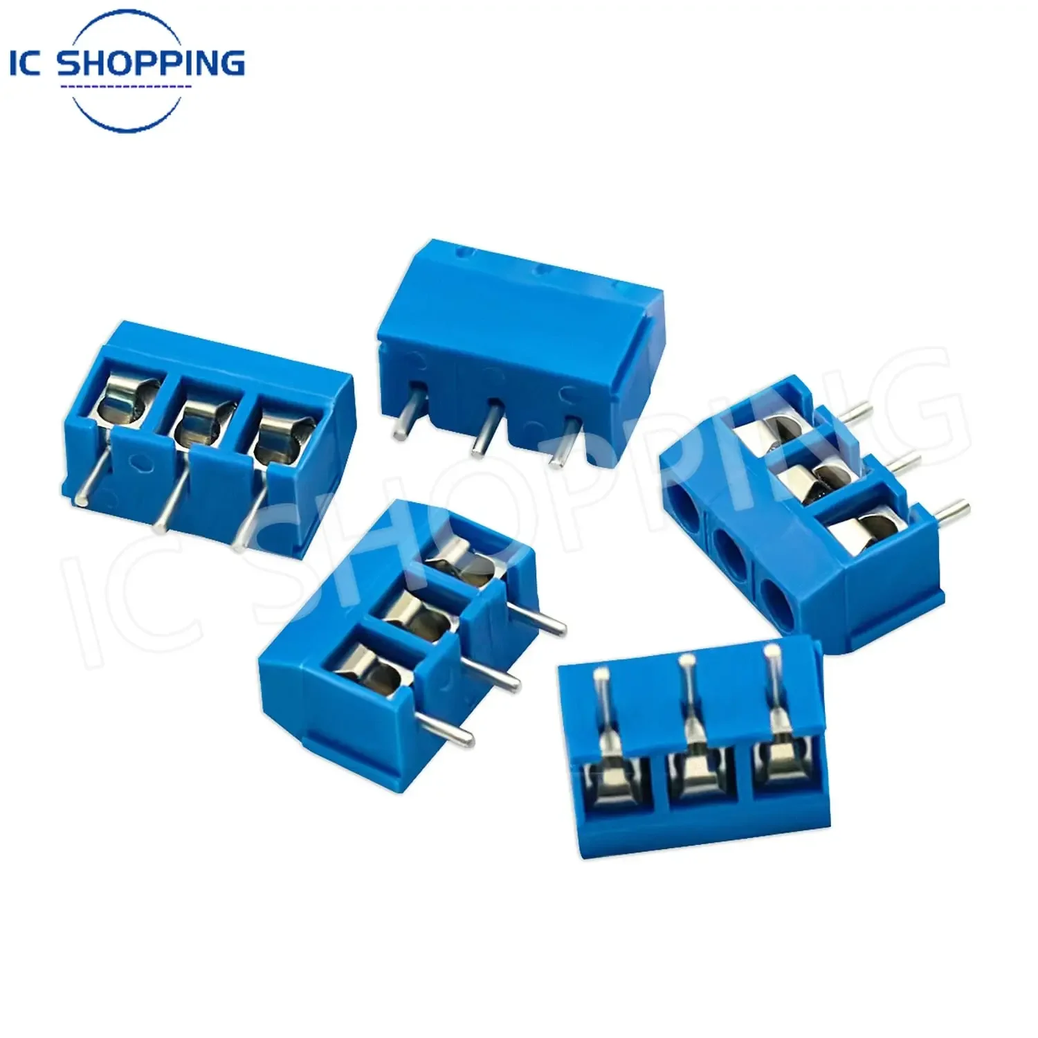 100Pcs Bulk MF301 KF301-5.0-2P/3P/4P Straight Pin 5.0mm Pitch 2P/3P/4P Blue-Green Screw-Type PCB Terminal Block Connectors