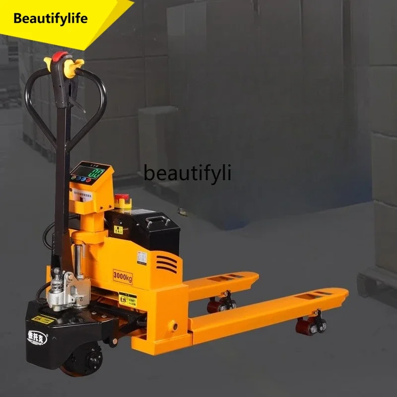 Q181 Electric Forklift Fully Automatic Hydraulic Off-Road Warehouse Semi-Electric Forklift with Weighing Electronic Scale