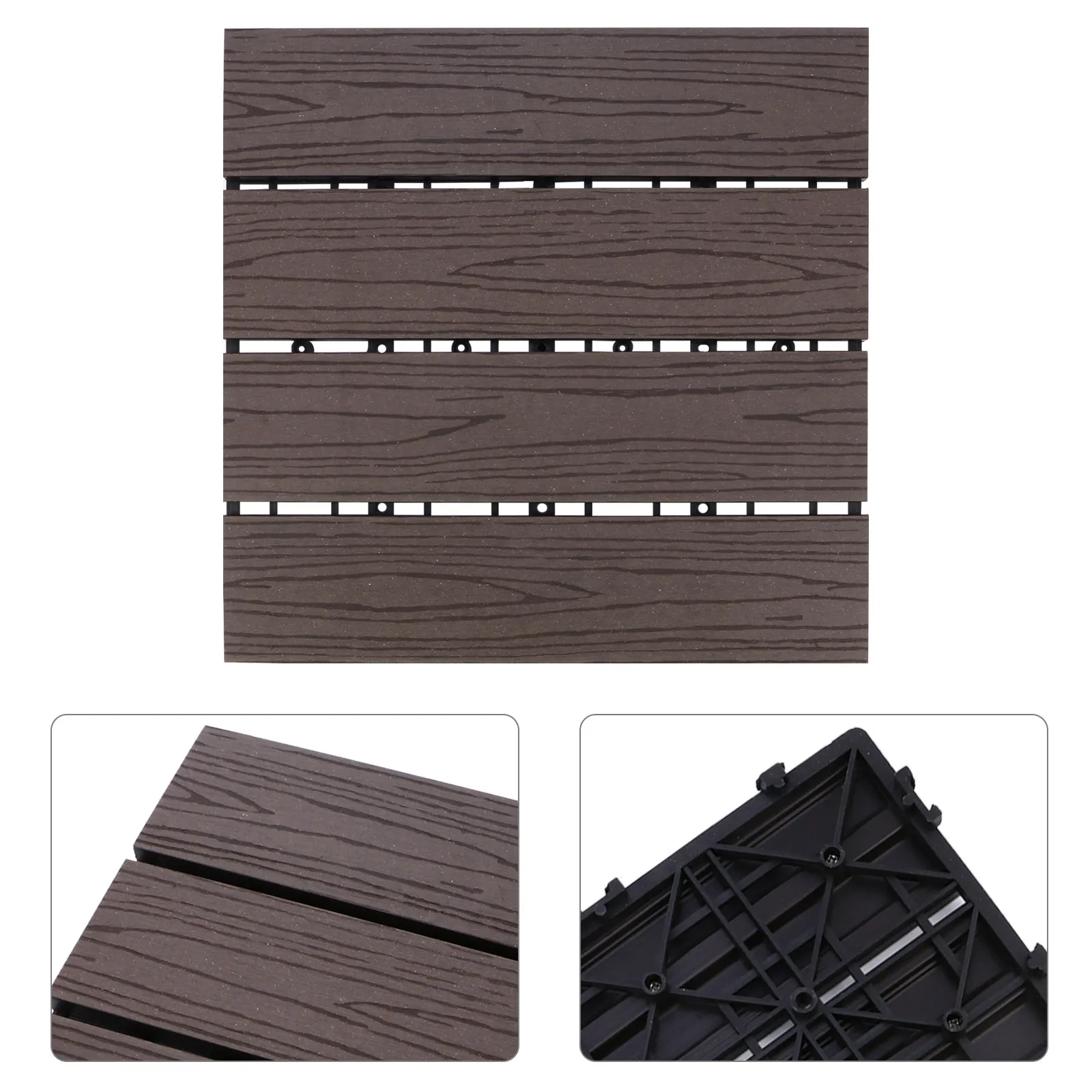 1Pcs Wood Plastic Floor Multipurpose Garden Splicing Floor Corrosion Resistant Outdoor Balcony Yard Moisture Proof Flooring