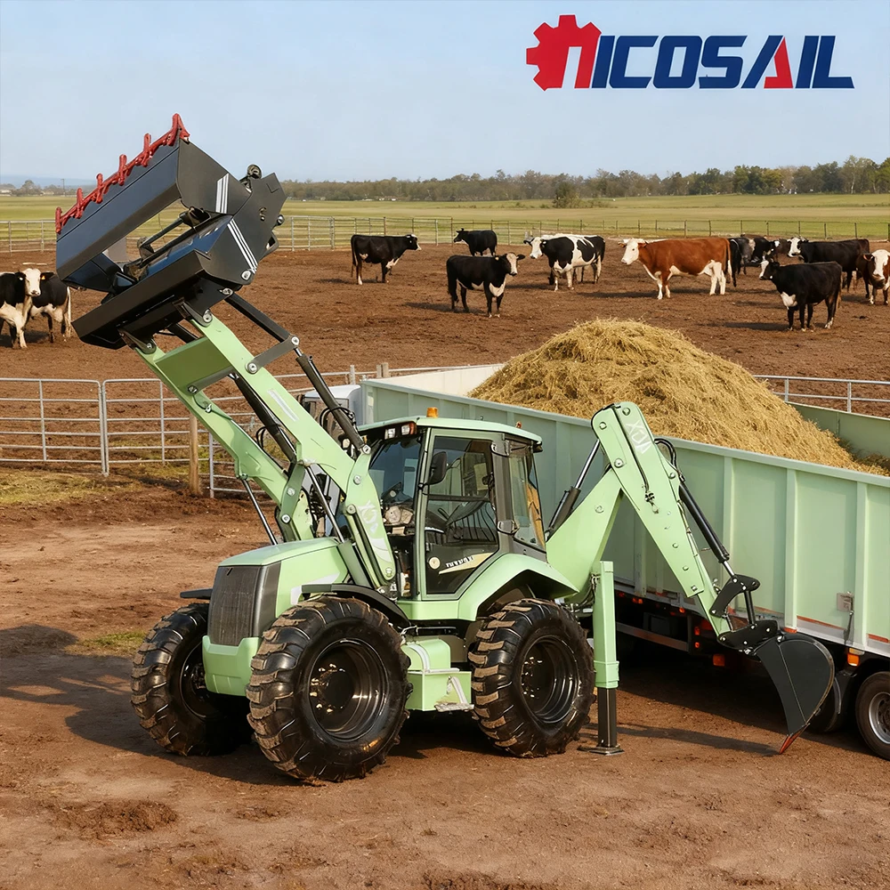 

New 4x4 Backhoe Earthmoving Machinery Diesel Front Loader and Backhoe Tractor Backhoe Loader for Construction Projects