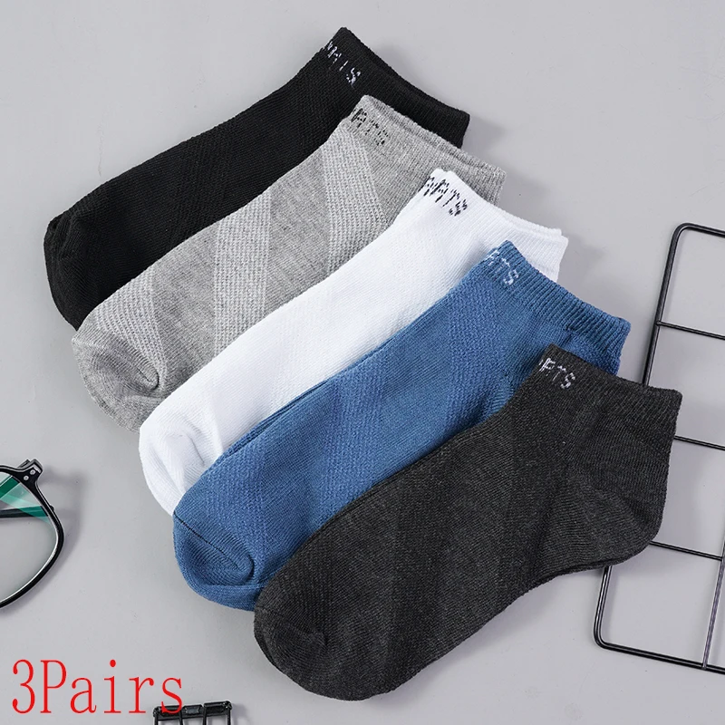 

3 пары/лот, мужские хлопковые дышащие носки, спортивные носки, повседневные спортивные короткие летние тонкие короткие носки до щиколотки