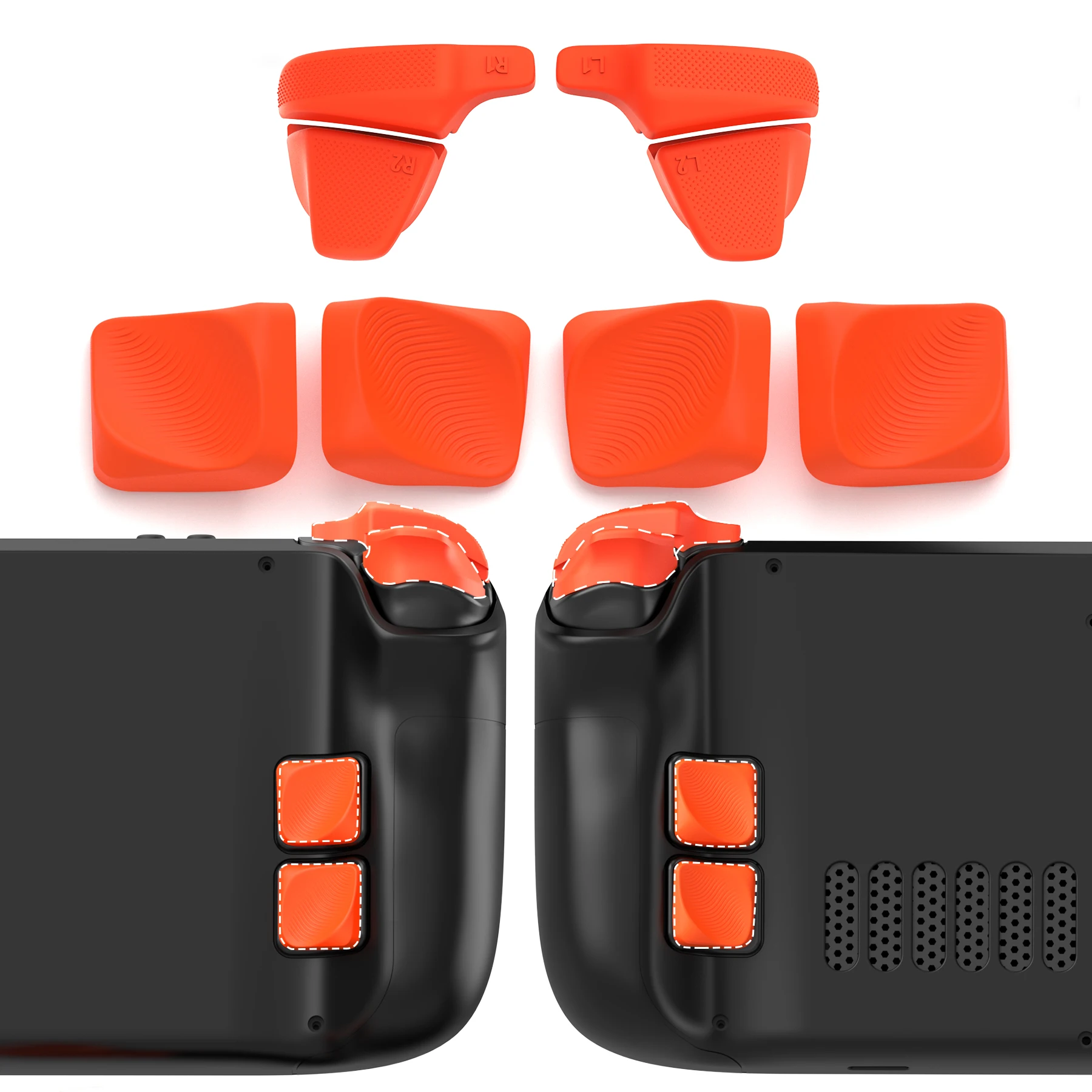 

PlayVital Back Button Enhancement Kit & Shoulder Buttons Trigger for Steam Deck LCD&OLED,Grip Improvement Sets,L1R1L2R2 Extender