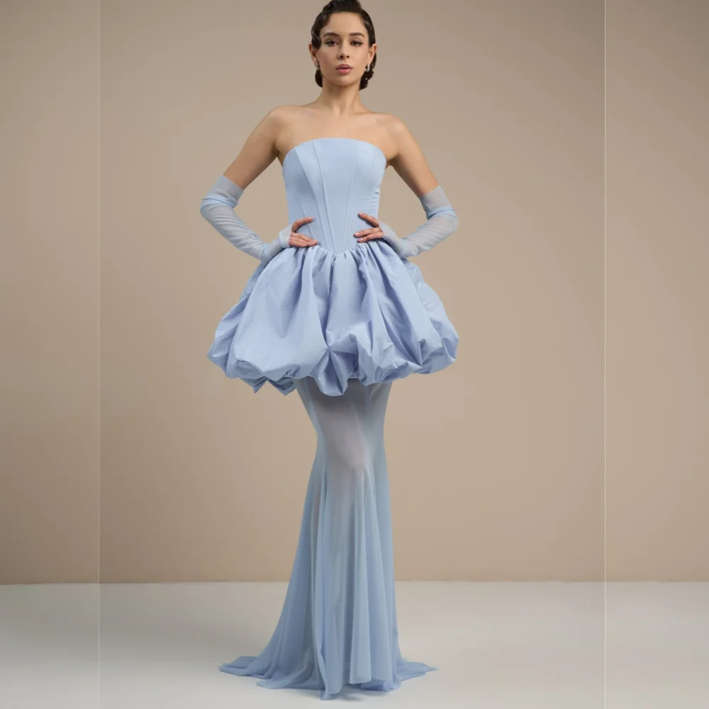 Customized Temperament StraplessParty Dresses Fashion Sleeveless Long Dresses Homecoming Dresses Modern Style