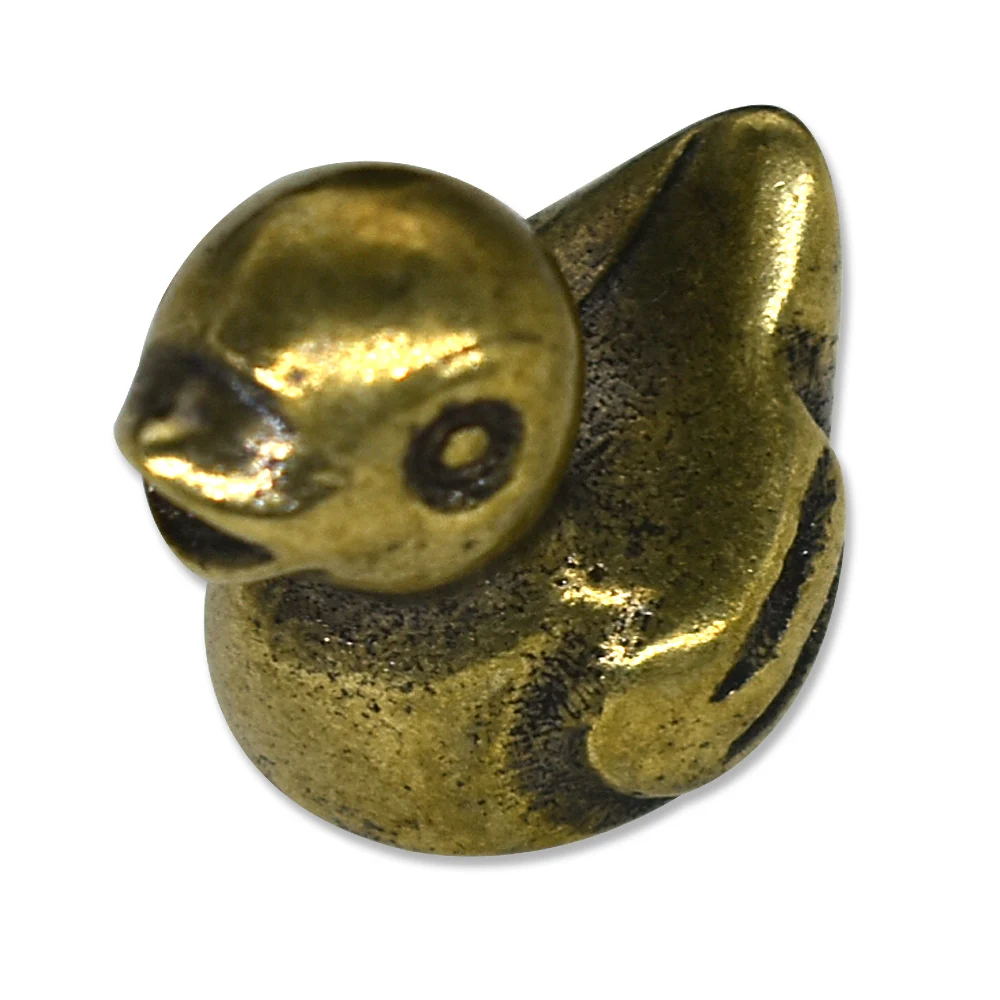 

Brass Duck Tea Pet Figurine Cute Antique Copper Craft Decoration for Tea Table Car Ornament Small Collectible