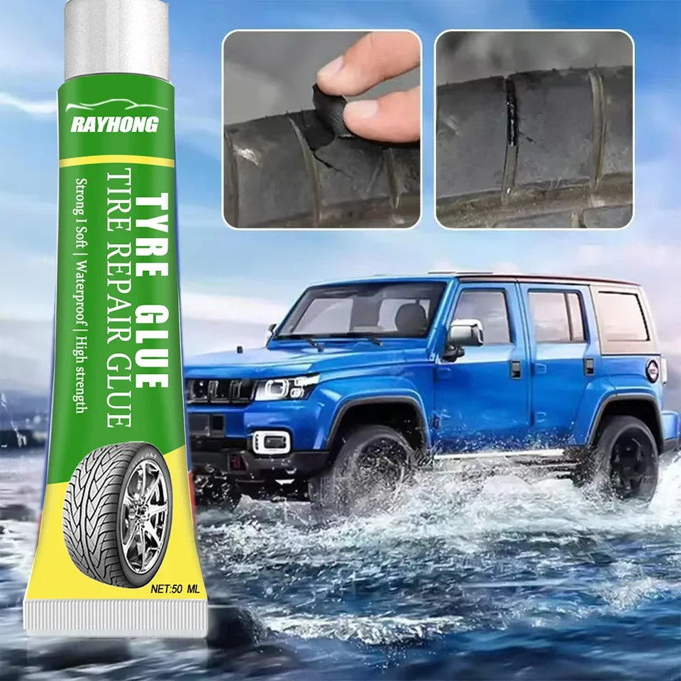 Black Tyre Repair Instant Liquid Strong Rubber Glues Wear-resistant Rubber Non-corrosive Adhesive Glue Car Instant Strong Tools