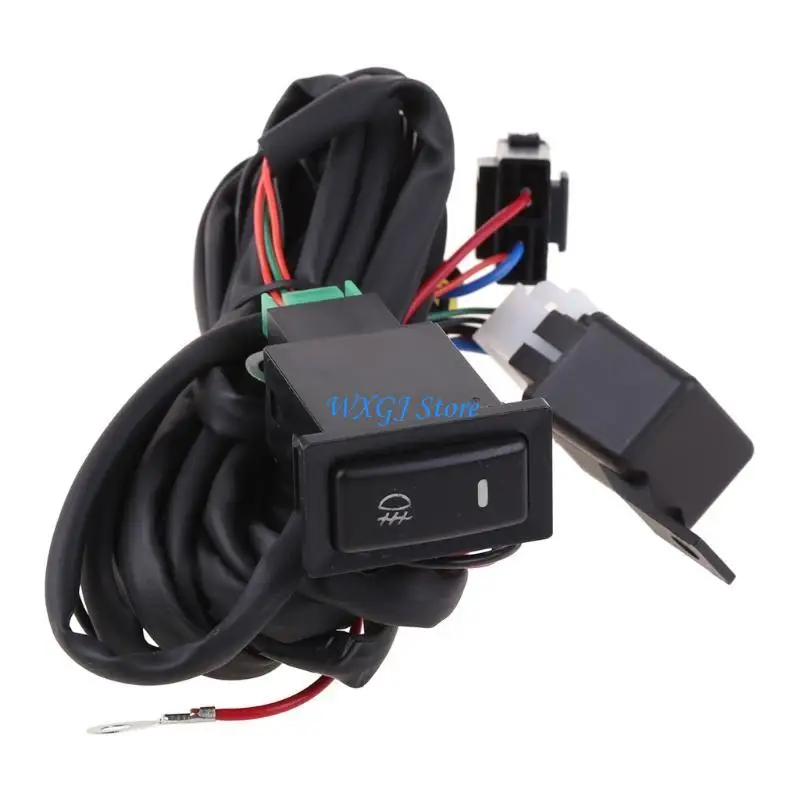 

37JE DC12V Vehicle Rear Fog Light Lamp with On/Off Switch Button Easy to Install