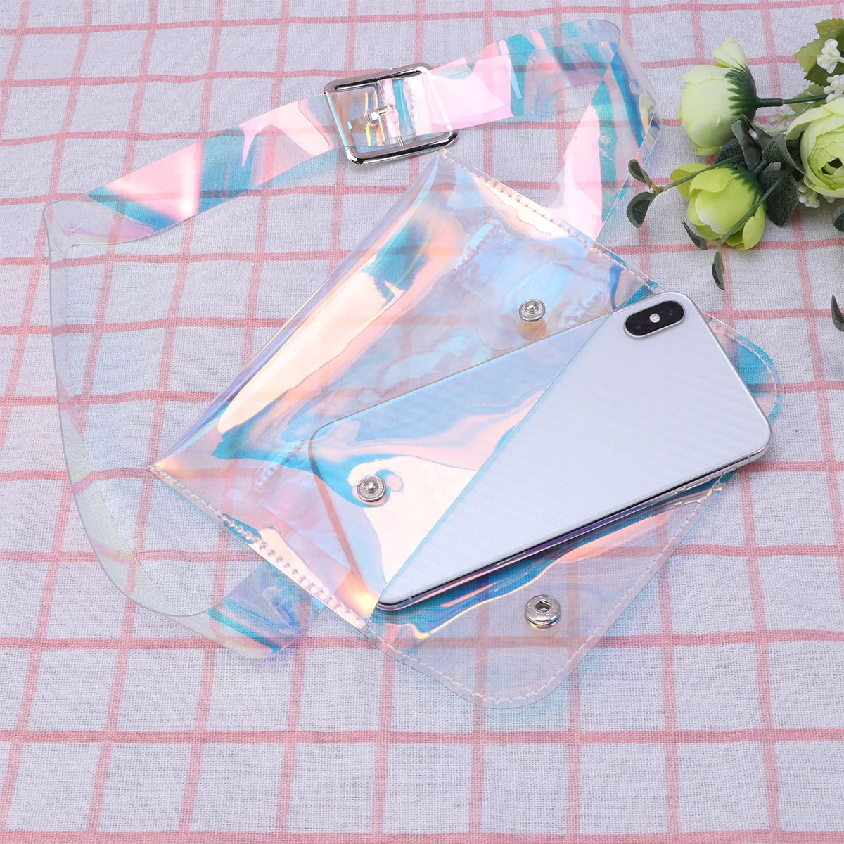 

Stylish Women Waist Bag with Removable Belt Transparent Compact Design for Hiking Beach Parties Sports Multi-Functional