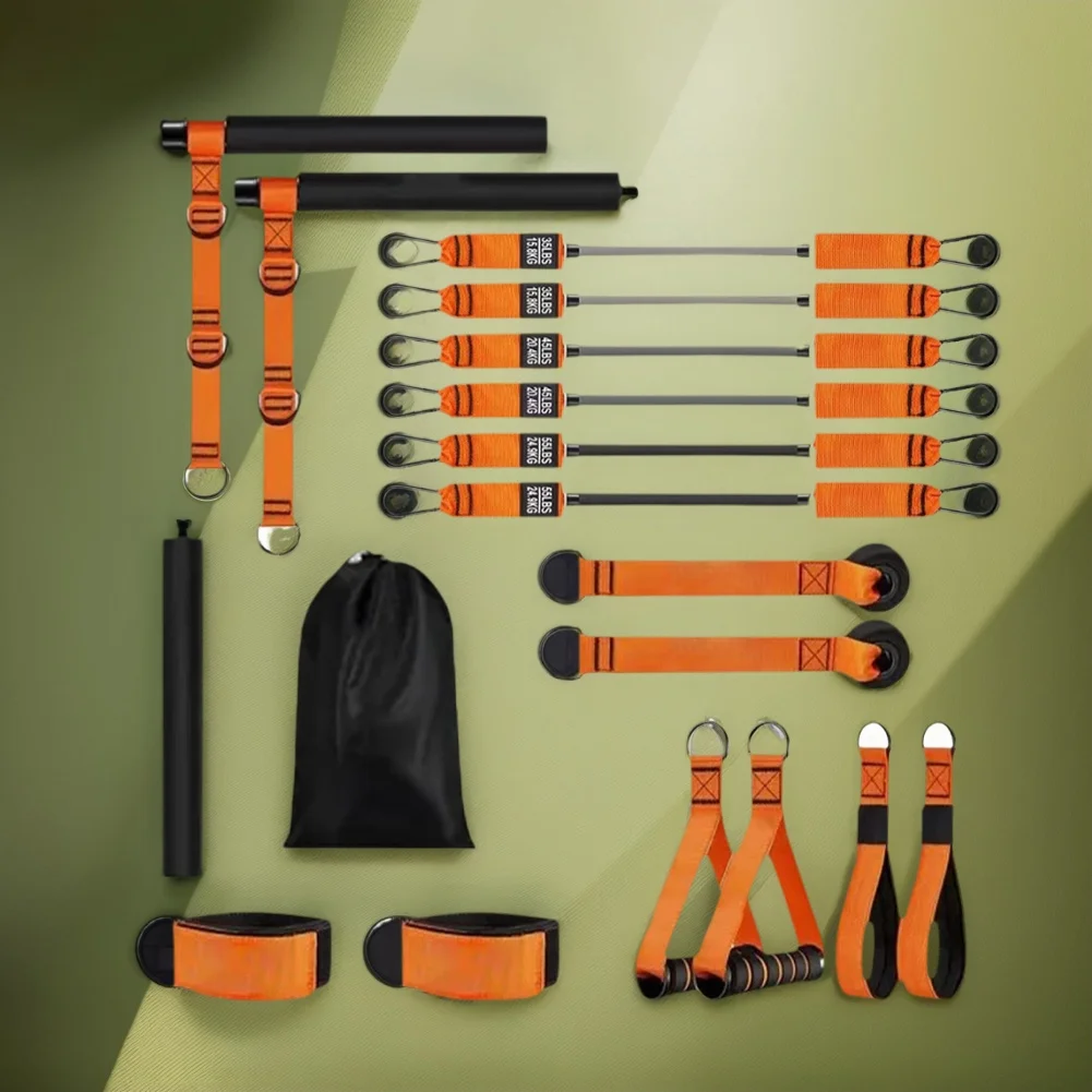 Kit de barra de Pilates con bandas de resistencia, barra de Pilates multifuncional, equipo de entrenamiento de Pilates, gimnasio en casa, equipo de entrenamiento de fuerza