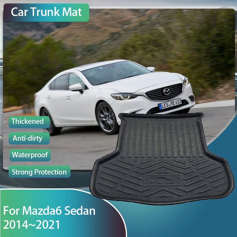 Car Rear Trunk Storage Pads For Mazda 6 Atenza Mazda6 Sedan 2014~2021 Waterproof EVA Boot Carpet Car Trunk Mat Carro Accessories