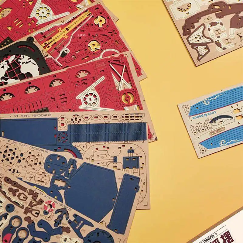 Balançoire à gravité en Stock, cheval à bascule en bois, Puzzle, bloc de construction, modèle d'assemblage, bateau pour enfants, jouet, cadeau d'anniversaire