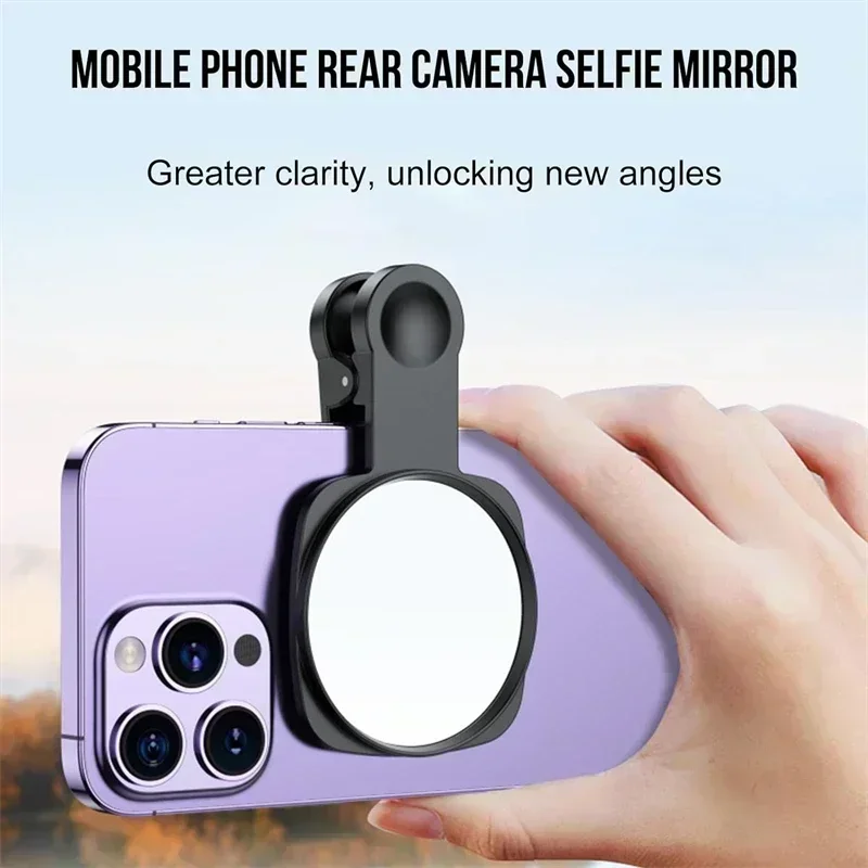 Universal Smartphone Rear Camera Lens Selfie Mirror High-definition Reflective with Selfie clip Multifunctional small Mirror