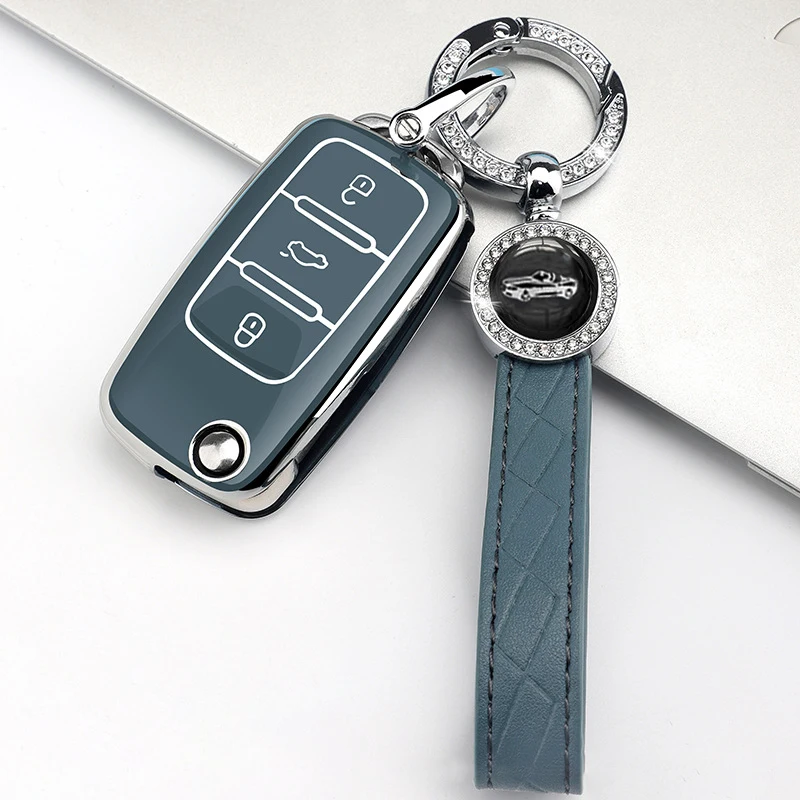 TPU Car Key Case Keys Full Cover Protection Shell Bag per VW Volkswagen Polo Tiguan Passat Golf Jetta Lavida Skoda Octavia