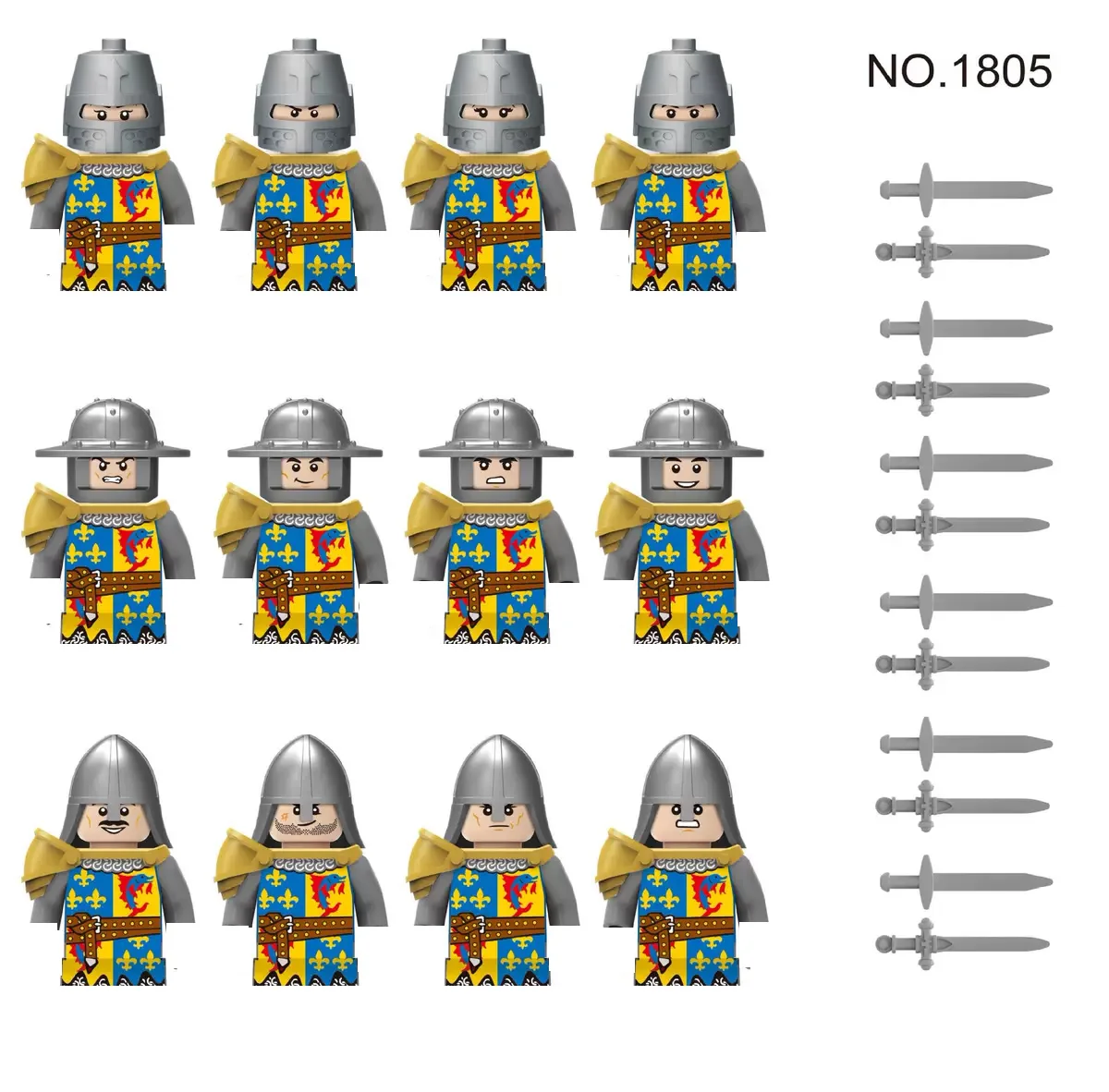 MOC Krieg Militär Mittelalterlichen Baustein Ritter Figur Krieger Soldat Speer Schwert Schild Diy Waffe Schloss Armee Zubehör Spielzeug